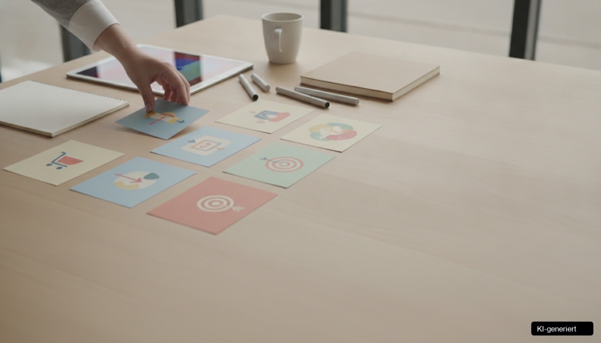 Ein Laptop zeigt Performance Creatives, die DACH E-Commerce Vertrauen durch Klartext und Beweise aufbauen.